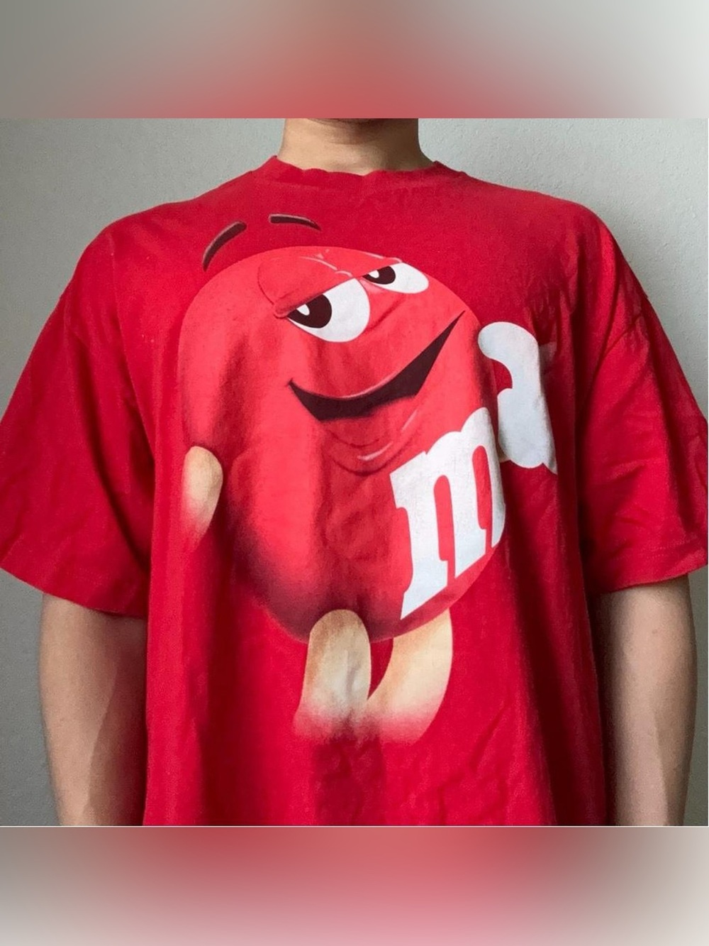 Vintage 2000s M&M'S Red Graphics Cartoon Character T-Shirt